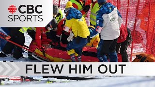 American alpine skier Tommy Ford airlifted after heavy crash in Adelboden  CBC Sports [upl. by Kcirderf170]