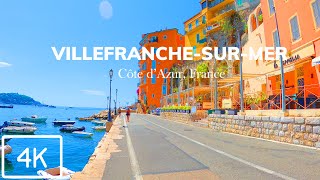 4K French Riviera Walking Tour VillefranchesurMer France [upl. by Ognimod]