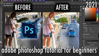 How to Edit Photos in Adobe Photoshop 2021 as a COMPLETE BEGINNER IN UNDER 3 MINUTES [upl. by Omolhs]