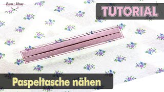 Paspeltasche nähen Tutorial Nähanleitung nähen sewing [upl. by Hurwit]