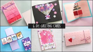 6 Easy Greetings Cards Ideas  Handmade Greeting Cards [upl. by Ineslta]