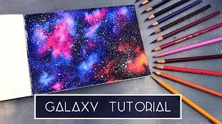 How to Draw a Galaxy  Coloured Pencil Tutorial [upl. by Dorweiler]