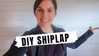 DIY SHIPLAP WALLS FOR BEGINNERS EASY amp AFFORDABLE [upl. by Eastlake634]