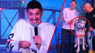 Roasting Dude With Emotional Support Dog  Andrew Schulz  Stand Up Comedy [upl. by Huxley731]