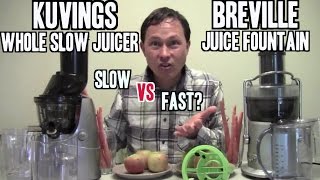 Breville Juice Fountain vs Kuvings Whole Slow Juicer Comparison Review [upl. by Cesaria]