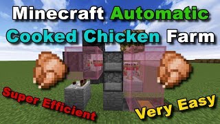 How To Make An AUTOMATIC Cooked Chicken Farm Unlimited Food Supply  Minecraft Tutorial [upl. by Pasquale]