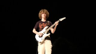 15 Year Old Plays Thunderstruck Cover at Talent Show [upl. by Arahset]