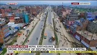 Drone Footage Shows Nepal Earthquake Damage [upl. by Omari]