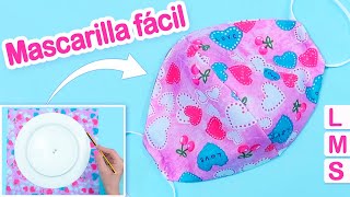 COMO HACER MASCARILLAS DE TELA FACIL Tapabocas Cubrebocas Barbijos [upl. by Glenna]