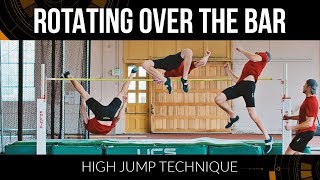 High Jump Technique  Rotating Over the Bar Part 1 [upl. by Ploss]