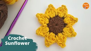 Crochet Sunflower Pattern for Beginners  Simple amp Easy Crochet Flower tutorial [upl. by Allimak]