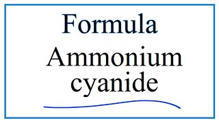 How to Write the Formula for Ammonium cyanide [upl. by Basilius]