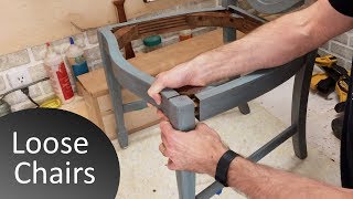 How to Repair Loose Chairs  Wood Furniture Restoration [upl. by Shiller]