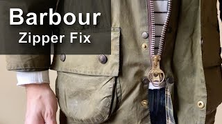 How to fix your Barbour jacket zipper when its stuck [upl. by Neitsabes866]