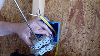 Installing an Electrical Outlet in new construction [upl. by Eiramllij162]