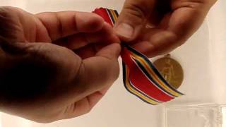 How to reribbon Military Medals  Slot Brooch [upl. by Cavit17]