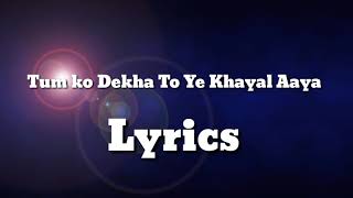 Tum Ko Dekha To Ye Khayal Aaya Lyrics  Jagjit Singh lyrics [upl. by Blodget478]