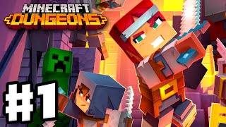 Minecraft Dungeons  Gameplay Walkthrough Part 1  Squid Coast Creeper Woods and Creepy Crypt [upl. by Marcie]