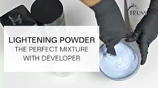 LIGHTENING POWDER  How to achieve the Perfect Mixture with Developer [upl. by Oakman]