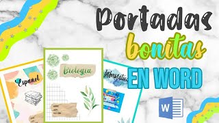 COMO HACER PORTADAS BONITAS EN WORD 1 [upl. by Trow]