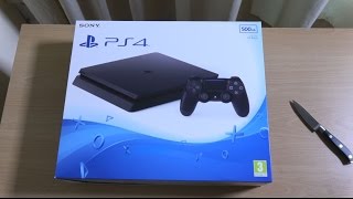 PS4 Slim  Unboxing amp First look 4K [upl. by Melisse]