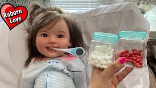 Reborn toddler Sick Routine and DIY Doll Medicine [upl. by Filmore]