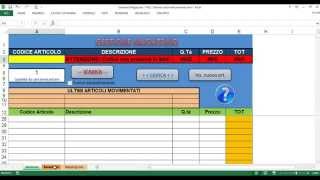 Tutorial Gestione Magazzino Excel [upl. by Aitenev272]