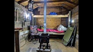 Winter Overnighter in my Bushcraft Cabin [upl. by Lledniw267]