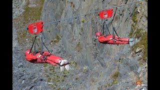 Fastest Zip line in the world Velocity 2 over Penrhyn Quarry Wales UK [upl. by Birck]