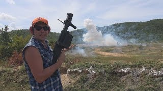 LG 440 40mm Grenade launcher Firing exploding rounds [upl. by Hgielsa403]