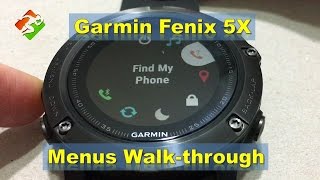 Garmin Fenix 5X  Menus Walkthrough [upl. by Engeddi]