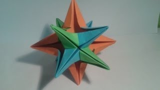 Como hacer una estrella de 12 puntas origami [upl. by Nekcerb]