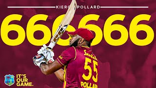 Kieron Pollard HITS Six Sixes in an Over  West Indies vs Sri Lanka  1st CG Insurance T20I [upl. by Rojas]