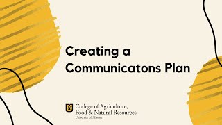 Creating a Communications Plan [upl. by Adnauqahs]