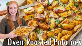 EASY OvenRoasted Potatoes Recipe  with Thyme Parsley amp Parmesan  Beef Lamb Chicken Seafood [upl. by Almeida]