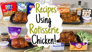 5 AMAZING Recipes Using ROTISSERIE CHICKEN  The FASTEST Easy Chicken Dinner Ideas  Julia Pacheco [upl. by Delfine]