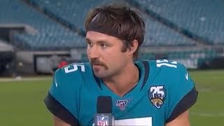 Gardner Minshew on Mustache After Jags Win quotScrew yall Im doing this myselfquot  NFL [upl. by Gustavus]