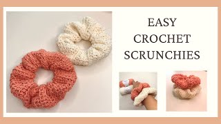 EASY CROCHET SCRUNCHIES  CROCHET BY BEV [upl. by Fey977]