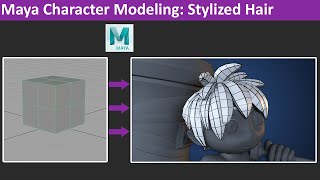 Maya Modeling Tutorial Stylized Hair [upl. by Ahsiuq]