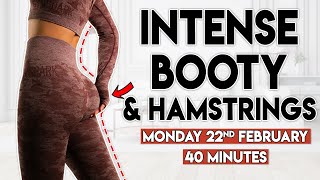 BOOTY amp HAMSTRINGS intense burn  40 minute Home Workout [upl. by Roeser418]