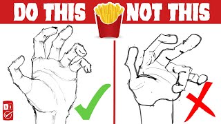 How To DRAW HANDS for your Comics and Manga Using the FRENCH FRY METHOD [upl. by Adnac]