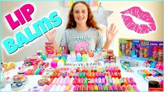 Lip Balm Collection amp Haul  EOS Baby Lips Lip Smackers Lip Gloss and More [upl. by Eniaj]