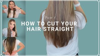 How To Trim Hair Straight Across At Home [upl. by Mady]