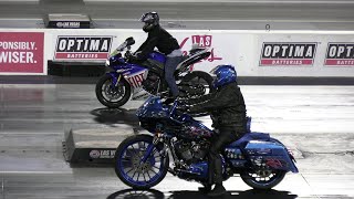 Crazy Harley vs Sportbikes  drag racing [upl. by Evelinn]