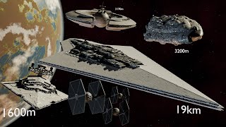 3D Star Wars Ship Size Comparison [upl. by Kraft]