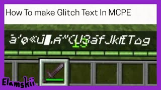 How to make glitch text in Minecraft BedrockMCPE [upl. by Yelknirb]