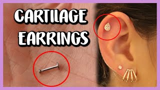 HOW TO REMOVE AND INSERT CARTILAGE EARRINGSLABRET 16G [upl. by Berthe]