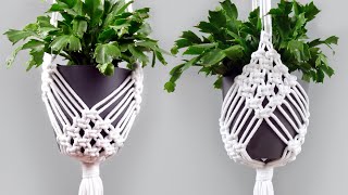 DIY Macrame Plant Hanger Easy NEW Diamond Design [upl. by Asenav701]