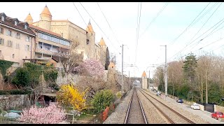 ★ 4K 🇨🇭Tilt train Geneva  Zürich HB cab ride speeds up to 200kmh 032020 Führerstandsmitfahrt [upl. by Scheers]