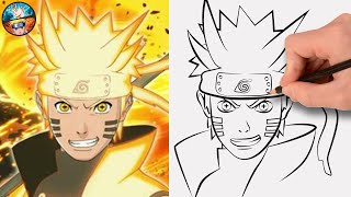 COMO DIBUJAR A NARUTO SABIO DE LOS 6 CAMINOS dibujos anime [upl. by Anirbac]